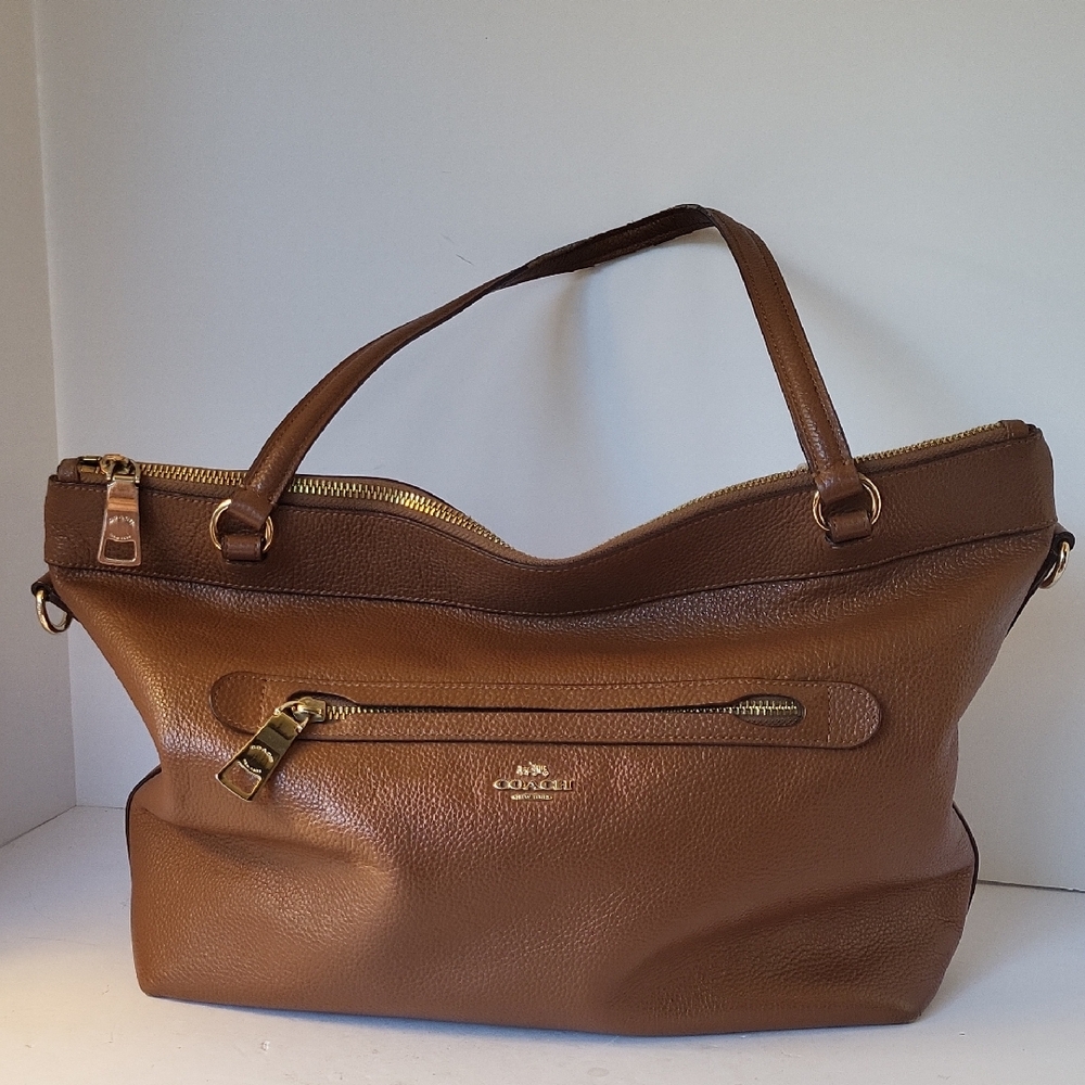 Coach Tyler Tan Leather Shoulder Bag